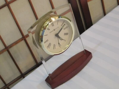 HOWARD MILLER MARCUS TABLE/DESK CLOCK MODEL 645-580 GLASS QUARTZ ALARM GRADE B - Image 1 of 4