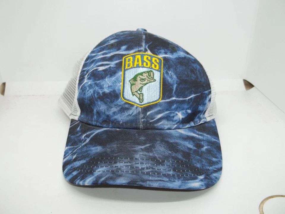 Gorra BASS Pesca Para Hombres Malla Bordada Snapback Azul Blanco de Paramount Foto 1 de 4