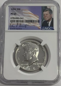 1964 NGC PF65 Proof Kennedy Half Dollar 50c 90% Silver JFK Signature - Picture 1 of 3