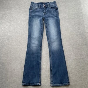 Daytrip Virgo Bootcut Jeans Women's size 26L Blue Mid-Rise Dark Wash Boho - Picture 1 of 16