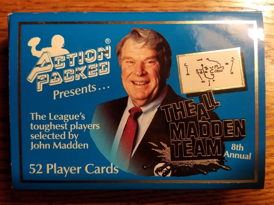 1992 NFL Action Packed All Madden Team 52 Card Complete Factory Set - Image 1 of 1
