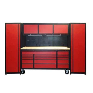 3M Matte Finish Red/Black Workbench Station (1 Rolling Cabinet + 2 Tall Cabinet) - Picture 1 of 8
