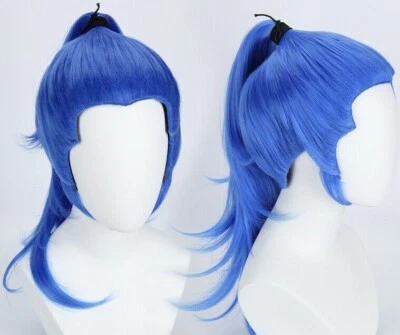 One Piece Clown Buggy Cosplay Hair Wig Blue Slicked Back Tail - Изображение 1 из 3