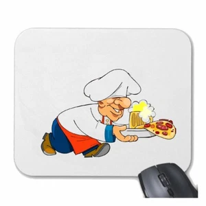 MAUSPAD MOUSEPAD KOCH MIT BIER UND PIZZA AUF TOILETTE KELLNER OBER SERVICE KOCH - Photo 1/1