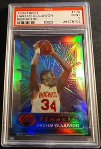 1994 FINEST REFRACTOR HAKEEM OLAJUWON #170 PSA 9 POP 7 (942) - Picture 1 of 2