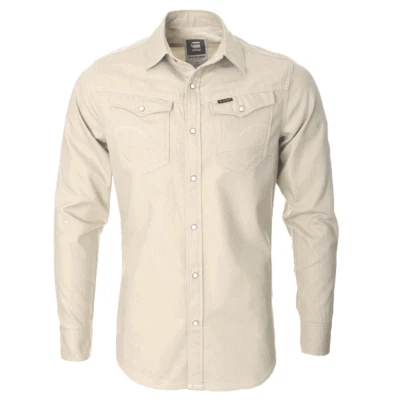 G-Star Men's Arc 3D Shirts Long Sleeve Button-Up Shirt, Khaki New Authentic - Image 1 of 3