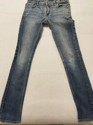 Pantalones de mezclilla Levi’s Girl’s talla 12 ajustados 100 % algodón desgastados con etiqueta roja Foto 1 de 4