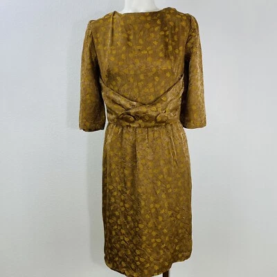 Vestido marrón vintage años 80 90 pequeño mediano hecho a mano Foto 1 de 4