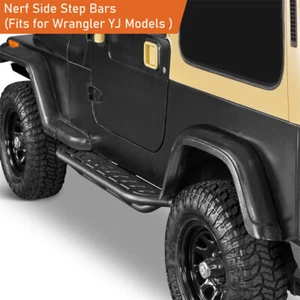 Fit 1987-1995 Jeep Wrangler YJ Steel Nerf Bars Side Steps Running Boards 2Pcs - Picture 1 of 15