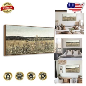 Elegant Vintage Wildflower Field Canvas Art - 20" x 40" for Modern Homes - Picture 1 of 10