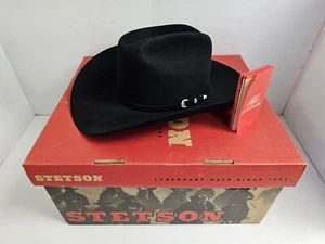 Stetson Men's El Patron 75 Premier 30X Black Felt Hat Size 7 3/8 New With Box - Picture 1 of 15