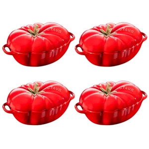 Staub Enamelled Tomato Cocotte 0.5L - Set of 4 - Picture 1 of 5
