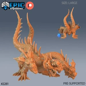 6K Resin 32mm Epic Miniatures Dungeon Hydra Attacking for D&D, Role-Play - Picture 1 of 1