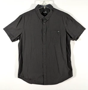 Billabong Short Sleeve Button Down Shirt Men's XL Pocket Black Skate Surf Y2K - Picture 1 of 14