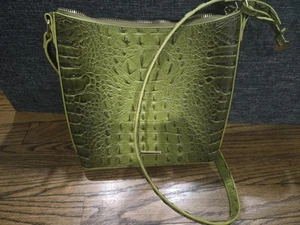 Borsa a tracolla nuova senza etichette finto verde croc zip oro ferramenta taglia media - Foto 1 di 9