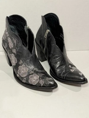 Old Gringo Black Pansy II Floral Embroidered Western Cowgirl Ankle Boot size 9.5 - Image 1 of 4