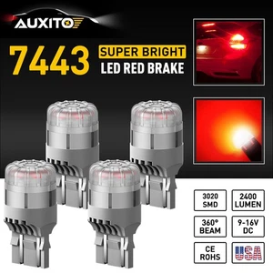 4 piezas 7443 7440 7444 Rojo LED Respaldo Freno Trasero Parada DRL Bombilla de Conducción AUXITO - Imagen 1 de 11