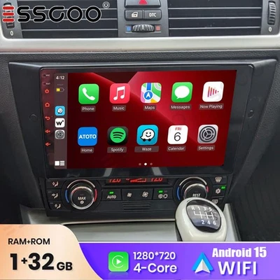 9" Android 15 Coche GPS Estéreo Para BMW Serie 3 E90-E93 2005-2013 Apple Carplay FM Foto 1 de 4