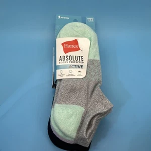 Hanes Women's 4pk Absolute Active No Show Socks - Gray/Black 5-9 New - Picture 1 of 5