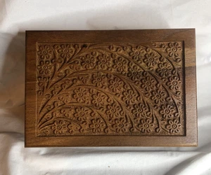 Urnenkiste aus Holz für menschliche Asche Einäscherung 6,5"x9" Urnenkiste Deko Urne Haustier - Bild 1 von 7