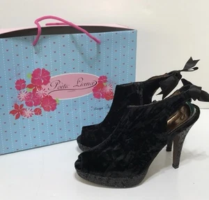 Poetic Licence Heels Shoes - Black Sparkly Peep Toe Platform Pumps 10 M New - Picture 1 of 8