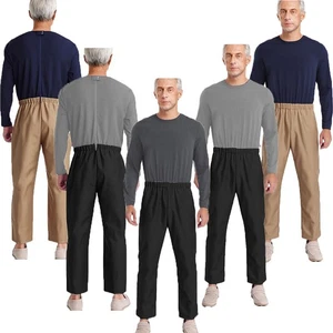 Men Sleepwear Examination Loungewear Casual Jumpsuit Scrubbing Clothing Patient - Picture 1 of 33