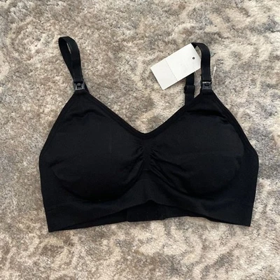 Motherhood maternity Nursing Bra Seamless Black Size Large - Image 1 of 4