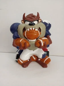 Looney Tunes Taz Tasmanian Devil Piggy Coin Bank Football Player 1994 Vintage - Bild 1 von 10