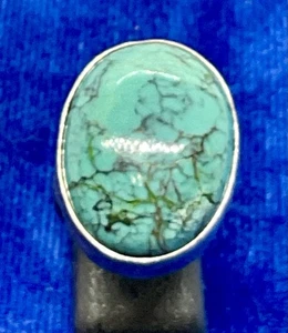A Vintage Sterling Silver And Turquoise Ring.Size 7 In Excellent Condition. - Picture 1 of 7