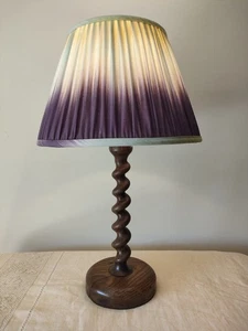Antique Vintage Barley Twist Table Lamp Wood - Lovely Patina & Colour - Picture 1 of 13