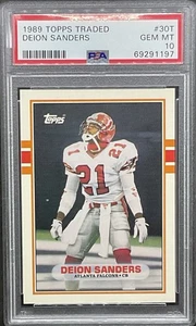 1989 Topps Traded Deion Sanders #30T PSA 10 GEM MINT Rookie RC - HOF - Picture 1 of 2