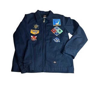 Dickies Kids Blue Scout Patches Jacket L (14/16) Boy Scouts of America - Picture 1 of 8