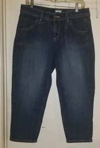NWOT Liz & Co Jeans Womens Size 10 Cropped Dark Wash Blue Denim Stretch - Picture 1 of 6