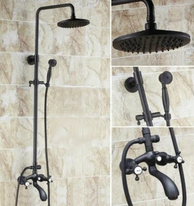 Set rubinetto doccia a pioggia 8" ottone sfregato ad olio rubinetto miscelatore vasca da bagno Zhg115 - Foto 1 di 7