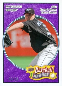 2008 Upper Deck Baseball Heroes #169 Roy Halliday - Bluejays paralelo púrpura #/25 - Imagen 1 de 8