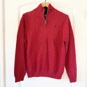 IZOD Boy’s Red Quarter Zip Sweater NEW Kids Size Large 14/16 Preppy - Picture 1 of 8
