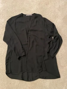 Halston Heritage black blouse polyester sz M - Picture 1 of 4