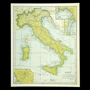ca 1937 Vintage ITALY Map Wall Art Original Roma Venice Antique - Picture 1 of 7