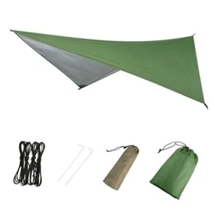 Hammock Camping Tarp Rain Fly, 7.55 x 4.59 ft Green - 7.55 X 4.59 Ft - Picture 1 of 7