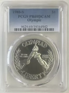 1988-S PCGS PR69DCAM OLYMPIC COMMEMORATIVE SILVER DOLLAR - Picture 1 of 4