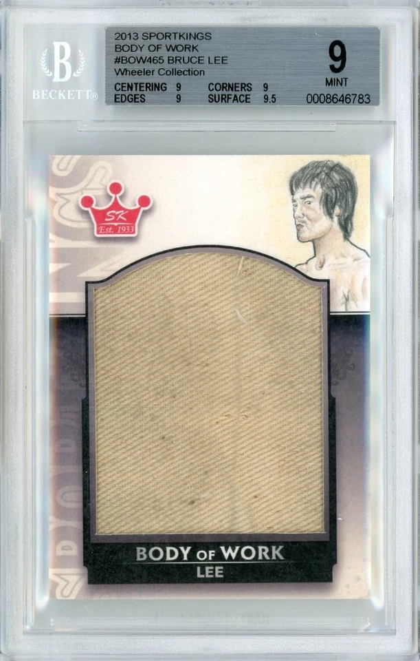2013 SPORTKINGS BODY OF WORK #BOW465 - 1/1 BRUCE LEE ON-CARD ART + RELIC - BGS 9 - Image 1 of 2