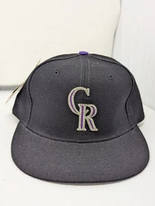 Colorado Rockies Hat Cap 7 1/8 New Era 5950 Pro Model 100% Wool Deadstock 90s - Picture 1 of 8