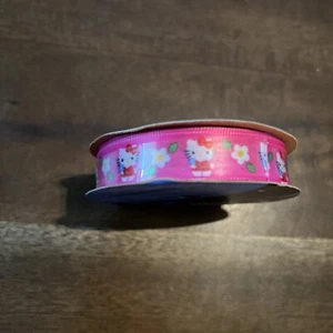 Offray HELLO KITTY HOT PINK RIBBON 5/8" x 9ft New **Will Combine Shipping** - Picture 1 of 3