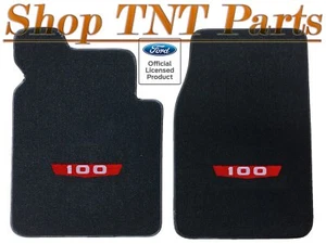 Ford F-100 Floor Mats W/ Embroidered 100 Red Shield Logo 1953-1956 80/20 Loop  - Picture 1 of 11