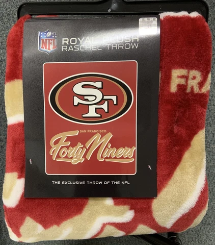 SAN FRANCISCO 49ERS 50"X60" ROYAL PLUSH RASCHEL THROW BLANKET NEW NORTHWEST 👀 Cover