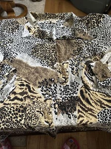 Vintage Fu Da 100% silk animal print button up blouse Size 3X Euc - Picture 1 of 5