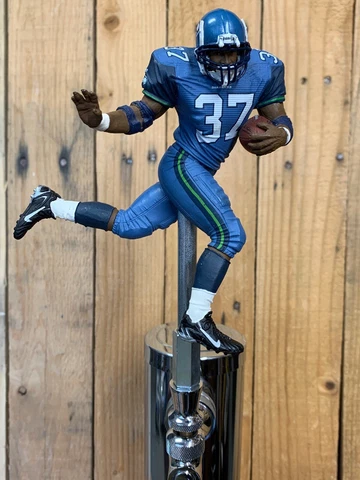 SEATTLE SEAHAWKS Beer Keg Tap Handle Shaun Alexander Blue Jersey NFL FOOTBALL Cover