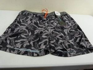 HAWKE & CO Men's XL Black Tropical Leaf Lined Bathing Swim Suit Trunks NEW $50 - Picture 1 of 6