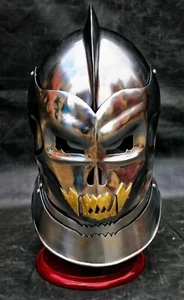 Casco demoníaco medieval cómodo ponible listo para la batalla casco de acero pesado - Imagen 1 de 3