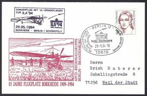 FCV0025 Flight Card, Germany, Borkheide - Berlin, ILA 94, Plane Postmark - Picture 1 of 2